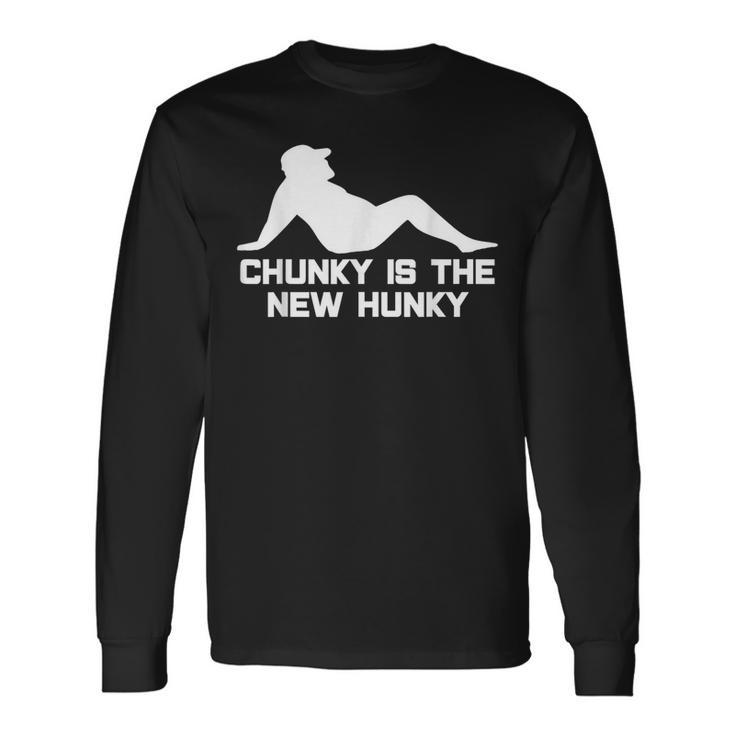 Dad Bod Chunky Is The New Hunky Dadbod Silhouette Beer Gut Long Sleeve T-Shirt