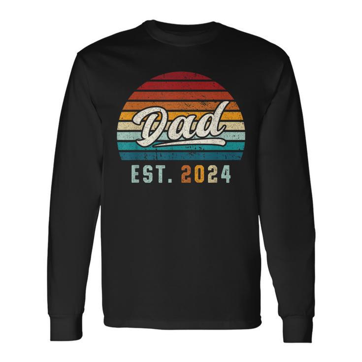 Dad Est 2024 Ersteratertag Frischgebackener Papa Langarmshirts Geschenkideen