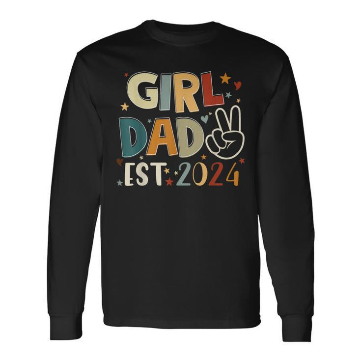 Dad Est 2024 Father And Daughter Happy Father's Day Long Sleeve T-Shirt