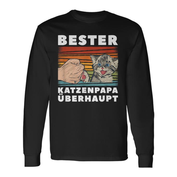 Dad Father's Day Bester Katzenpapa Langarmshirts Geschenkideen