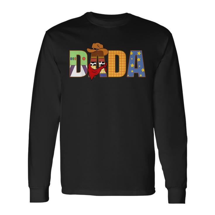 Dada Birthday Boy Western Rodeo Family Party Decorations Long Sleeve T-Shirt