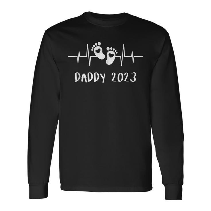 Daddy 2023 Heartbeat The Daddy Papa Father's Day Birth Father Long Sleeve T-Shirt