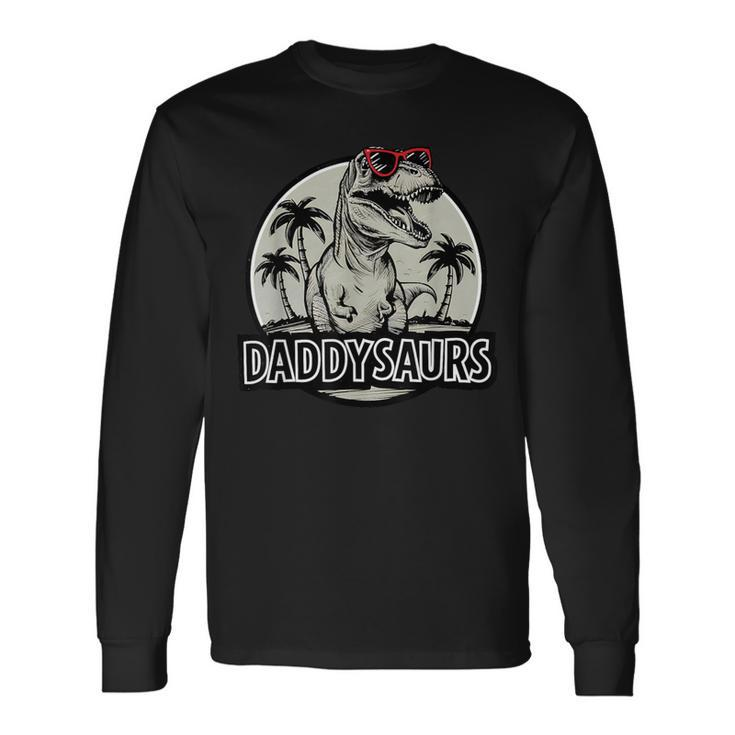Daddy Saurus T Rex Dinosaur Father's Day Family Matching Long Sleeve T-Shirt