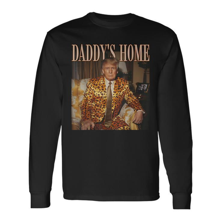 Daddy's Home Trump Trump 2024 Leopard Maga Long Sleeve T-Shirt