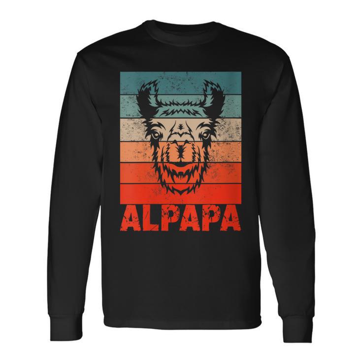 Damen Papa Alpaka Alpapaatertag Bester Frischgebackenerater Mit-Ausschnitt Langarmshirts Geschenkideen