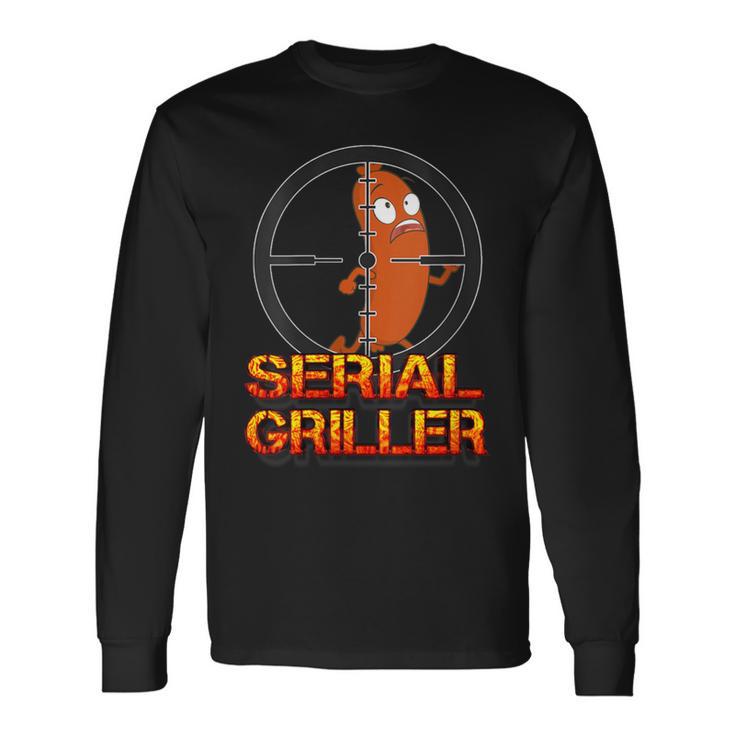 Damen Serial Griller Grillenatertag Grill Herrentag Papa Mit-Ausschnitt Langarmshirts Geschenkideen