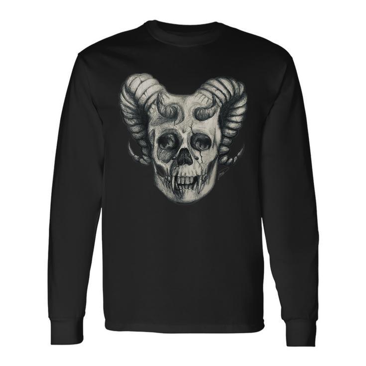 Dämonenschädel Demon Skull Totenkopf Teufel Langarmshirts Geschenkideen