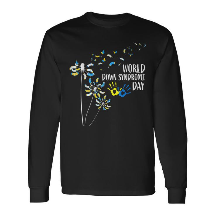 Dandelion Socks World Down Syndrome Day Awareness Long Sleeve T-Shirt