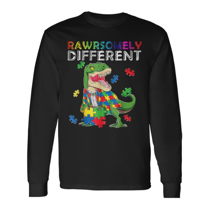 Dare To Be Yourself Different Autism Awareness Dinosaur Long Sleeve T-Shirt