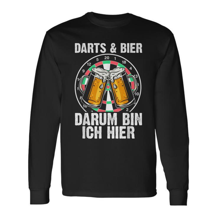 Darts Und Bier Darum Bin Ich Hier Dartspieler Langarmshirts Geschenkideen