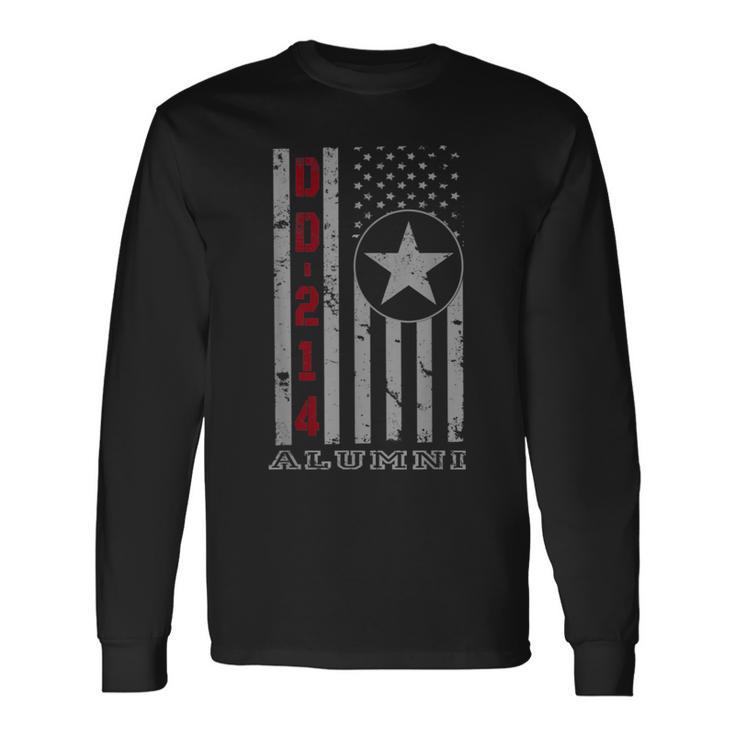 Dd214 Alumni American Flag Vintage Veteran Long Sleeve T-Shirt