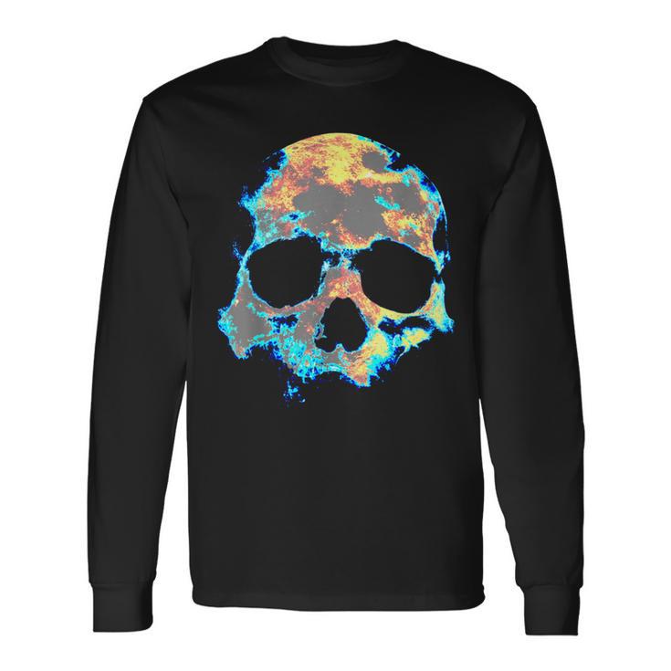 Dead Man's Skull Death Skeleton Head Bones Cool Skulls Long Sleeve T-Shirt