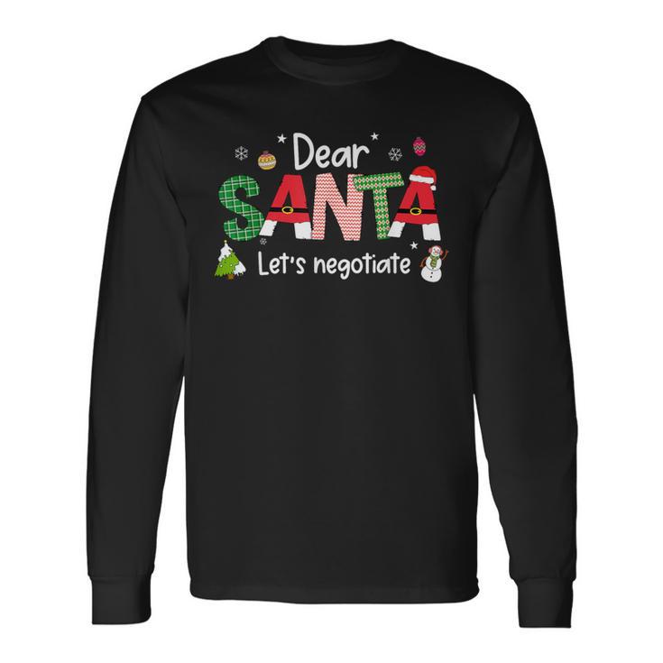 Dear Santa Let's Negotiate Christmas Lights Family Matching Long Sleeve T-Shirt