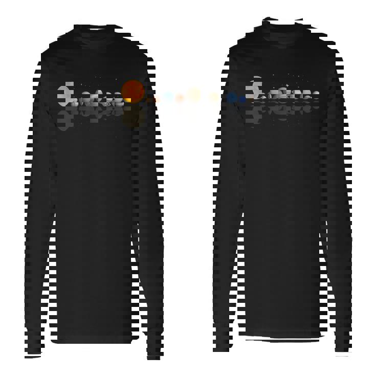 Del Sistema Solar Que Refleja Los Planetas Camiseta de manga larga