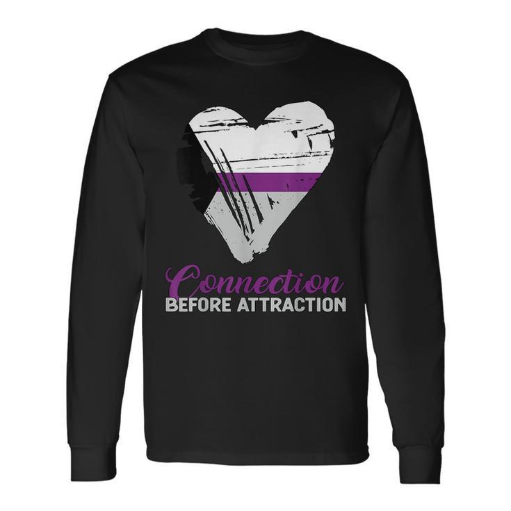 Demisexual Joke Quote Heart Demisexual Flag Long Sleeve T-Shirt