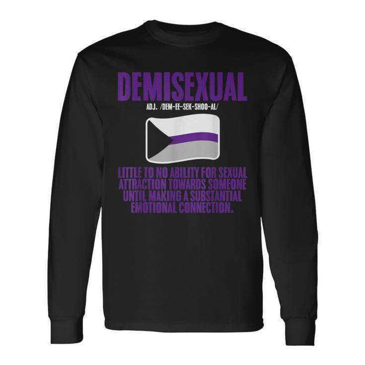 Demisexual Pride Flag Definition Long Sleeve T-Shirt