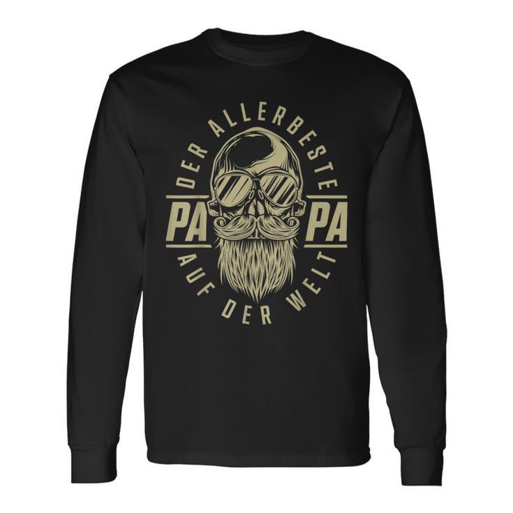 Der Allerbeste Papa Skull Father's Day Saying Langarmshirts Geschenkideen