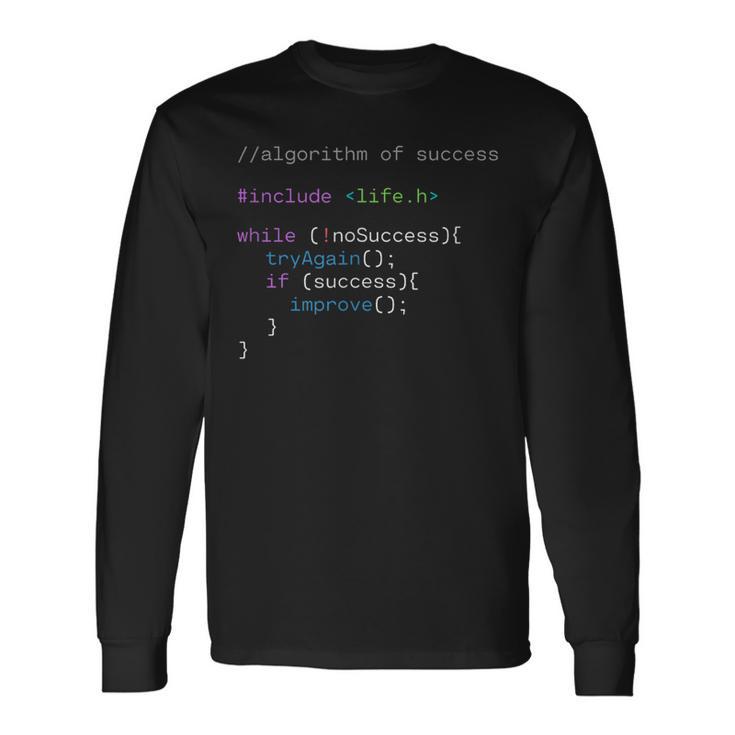 Desarrollador Nerds Algoritmo De Éxito Para Programadores Camiseta de manga larga