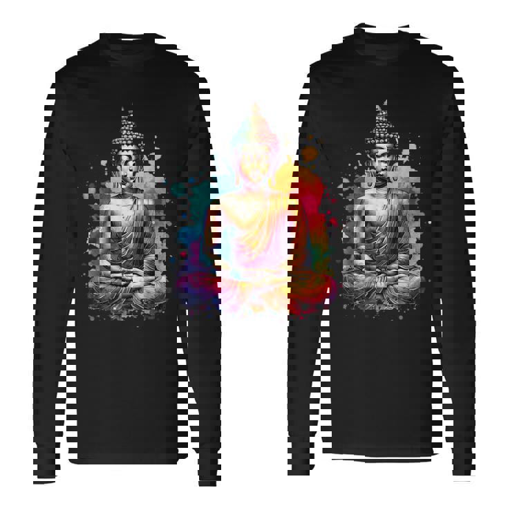 Bouddha Illumination Spirituelle Et Calme Méditations T-shirt à manches longues