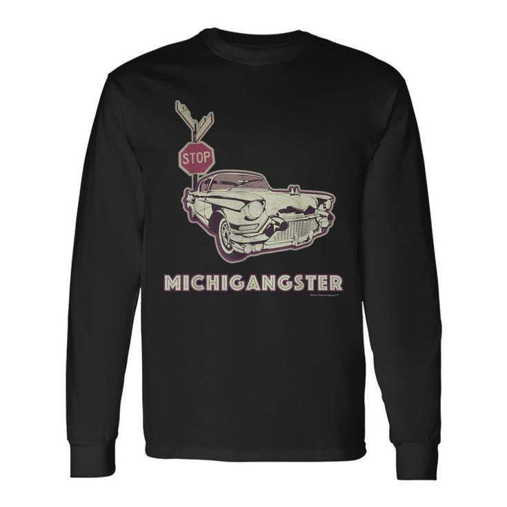 Detroit Cruise Michigangster Motor City Woodward Hot Rod Long Sleeve T-Shirt