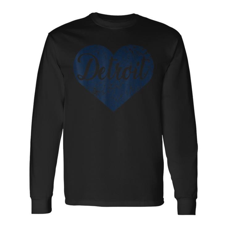 Detroit Heart Long Sleeve T-Shirt