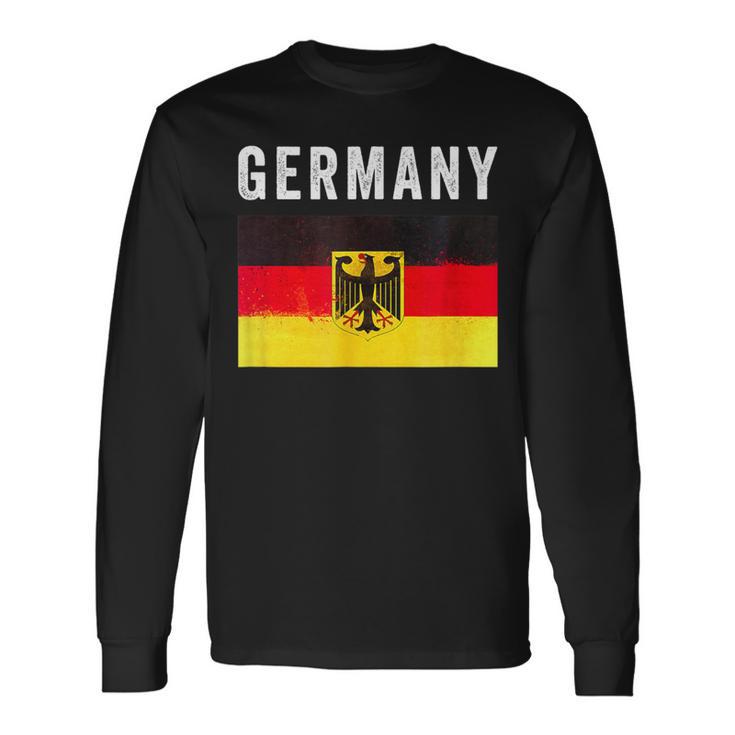 Deutschland Flagge Mit Wappen Deutschland Flagge I Love Deutschland Langarmshirts Geschenkideen