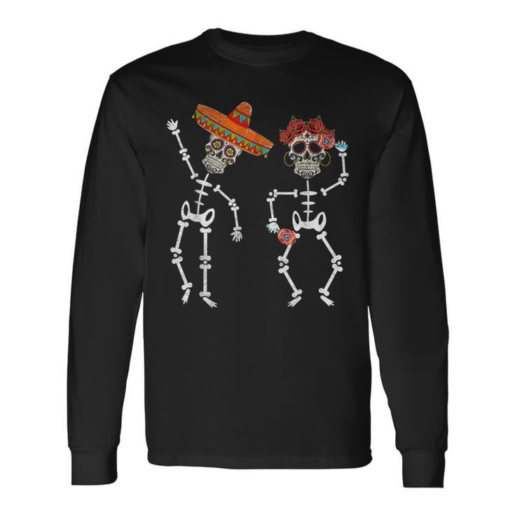 Dia De Los Muertos Day Of Dead 2021 Skull Dancing Women Long Sleeve T-Shirt Gifts ideas