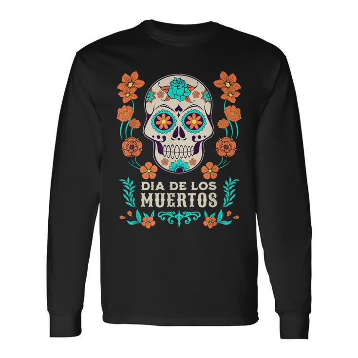 Dia De Los Muertos Mexico Sugar Skull Black S Langarmshirts Geschenkideen