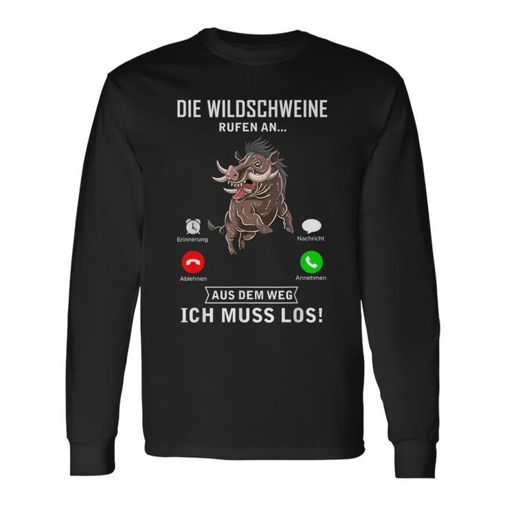 Die Wild Boars Call Heil Hunter Weidmannsheil Hunt Langarmshirts Geschenkideen