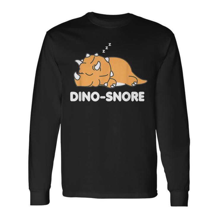 Dino Snore Triceratops Dinosaur Pyjamas Long Sleeve T-Shirt
