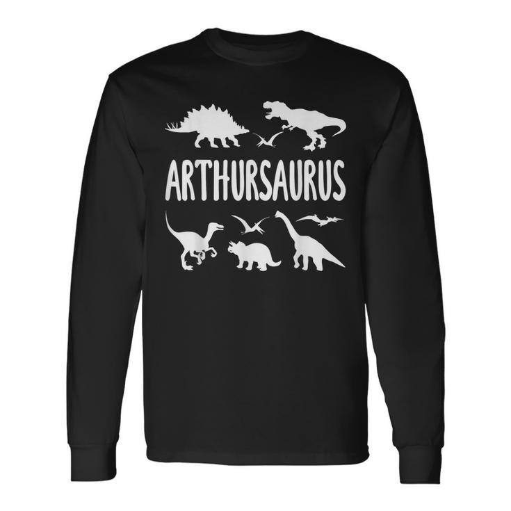 Dinosaur T Rex Arthur Arthursaurus Boys Dino Name Long Sleeve T-Shirt