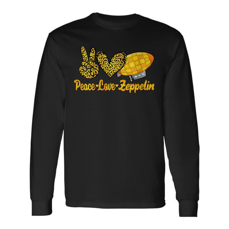 Dirigible Zepelin Love Peace Airship Blimp Zeppelin Long Sleeve T-Shirt