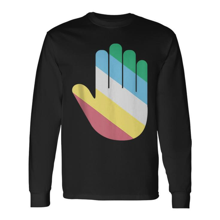 Disability Hand Sign Disabilities Month Disability Long Sleeve T-Shirt
