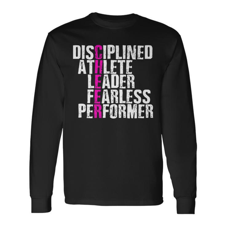 Disciplined Athlete Leader Fearless Performer Cheerleading Long Sleeve T-Shirt Gifts ideas