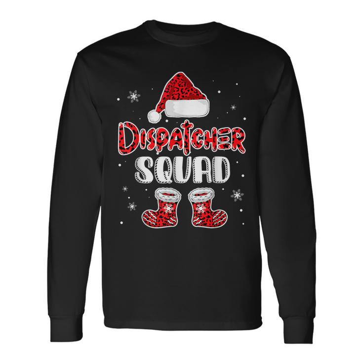 Dispatcher Squad Leopard Santa's Hat Christmas Dispatcher Long Sleeve T-Shirt