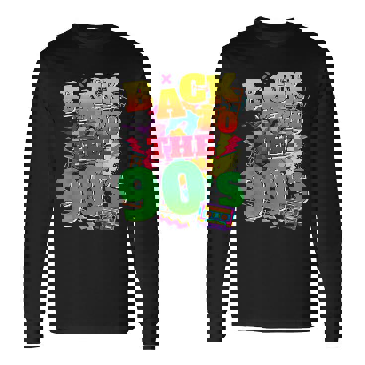Divertida Fiesta Temática Retro De Los 90 Años 90 Camiseta de manga larga