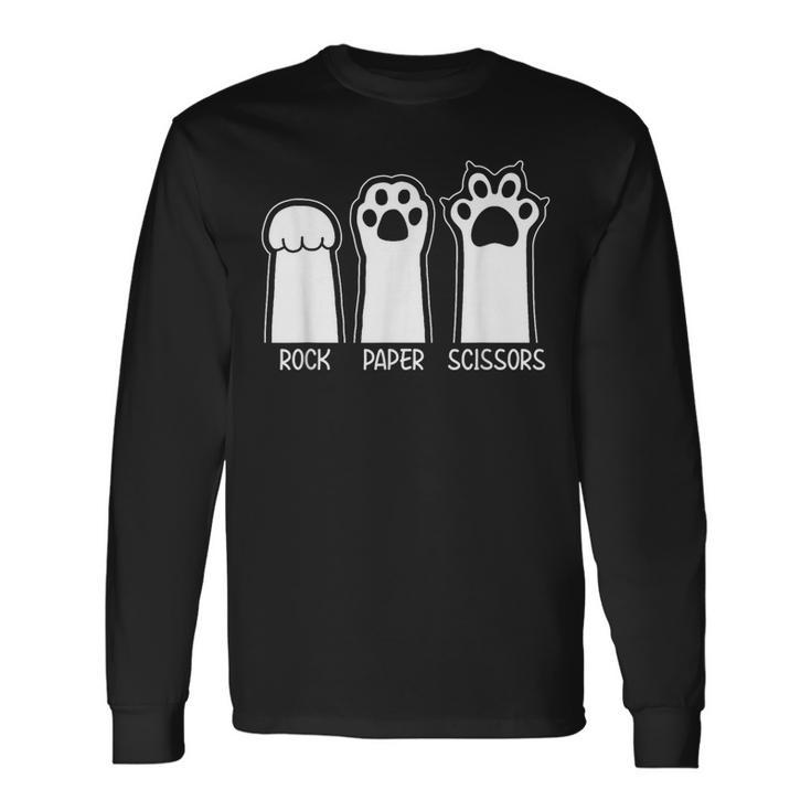 Divertidas Tijeras De Papel Para Gatos Y Amantes De Los Gatos Camiseta de manga larga