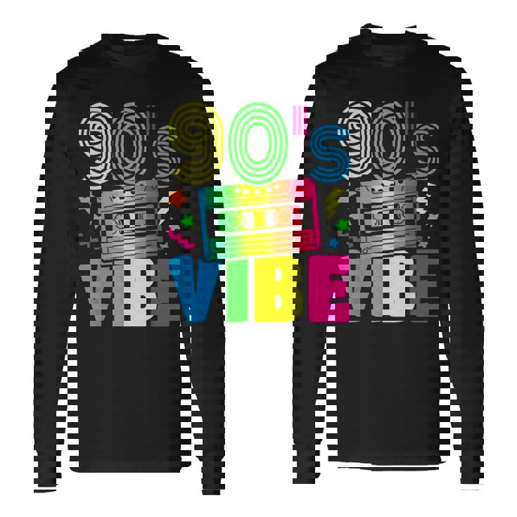 Divertido Disfraz De Los Años 90 Estilo Retro De Los Años 90 Y 90 Camiseta de manga larga