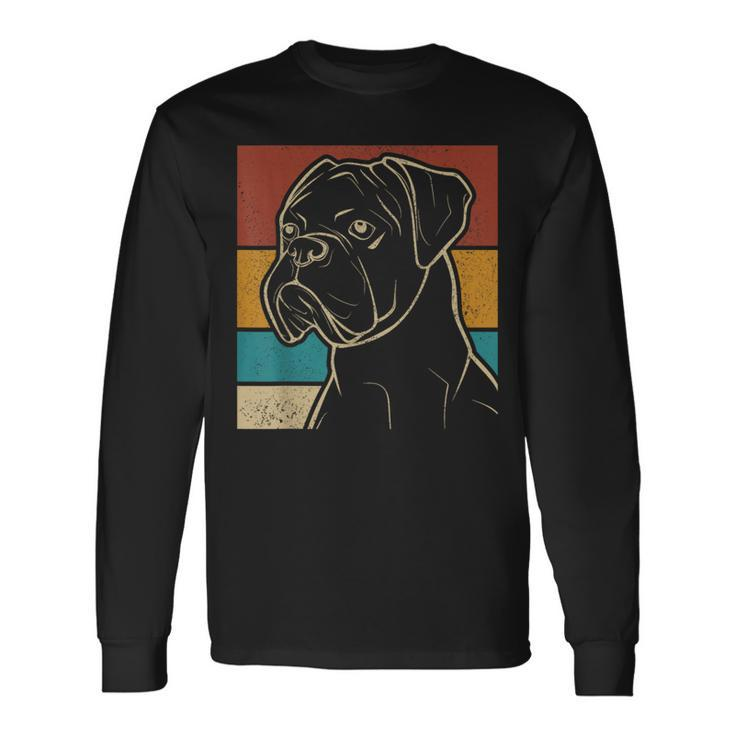 Dog Lover Dog Owner Retro Pet Animal Outfit Vintage Boxer Long Sleeve T-Shirt Gifts ideas
