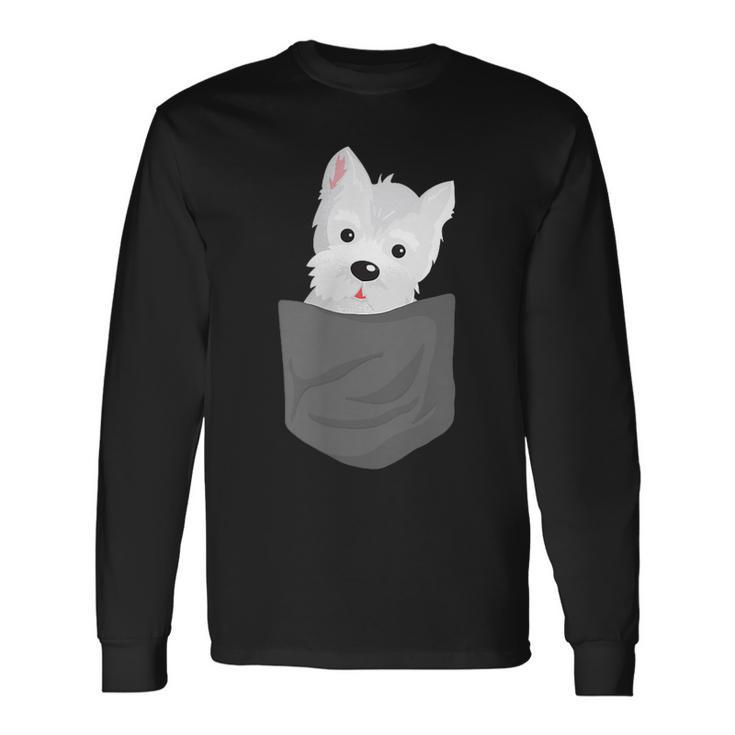 Dog In A Pocket Cute Westie Terrier Lover Puppy Long Sleeve T-Shirt