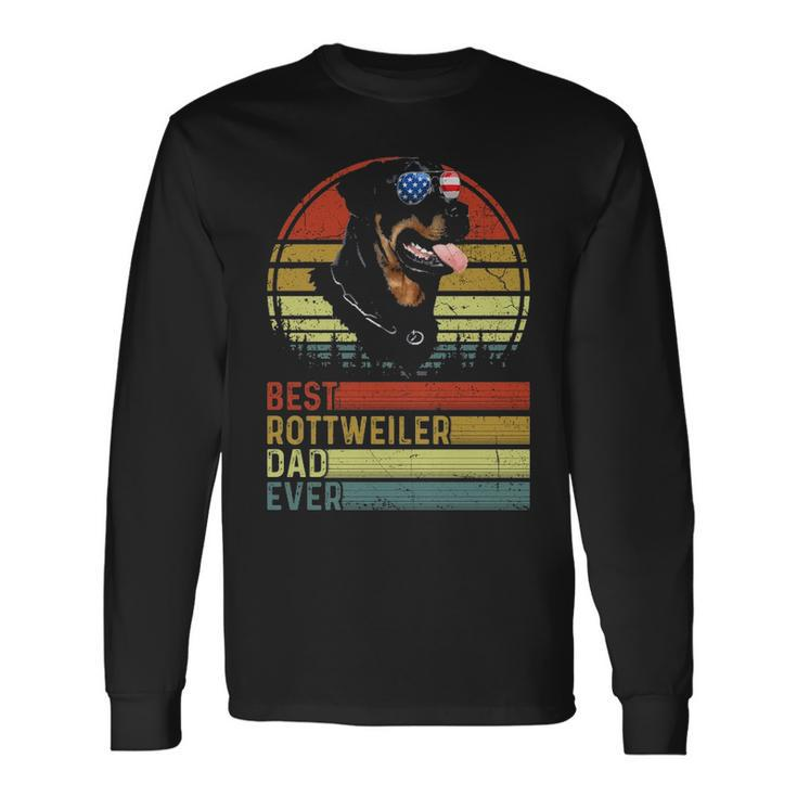Dog Vintage Best Rottweiler Dad Ever Father Day Puppy Dog Long Sleeve T-Shirt