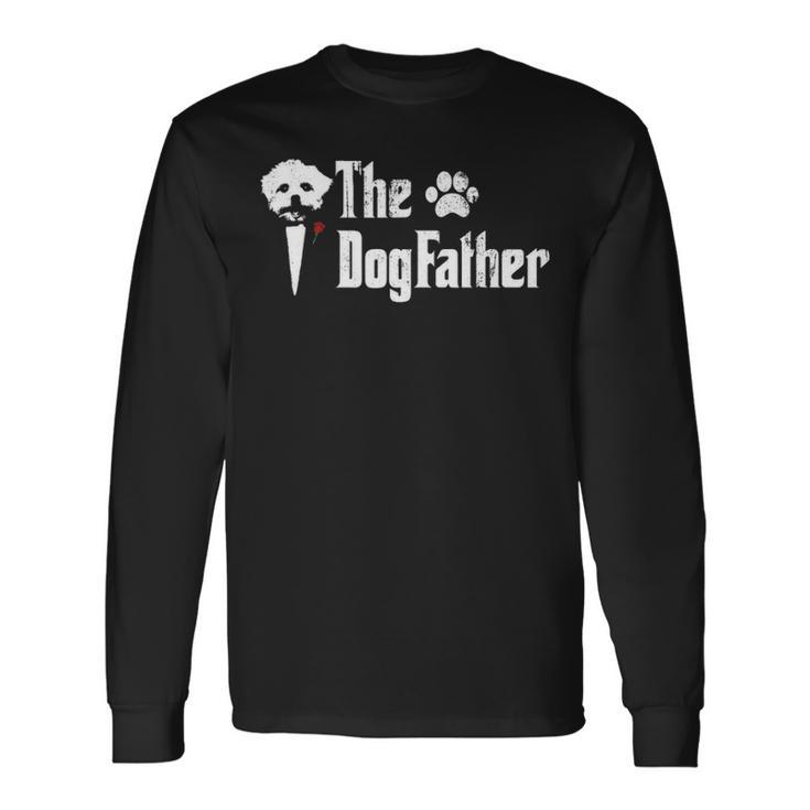 The Dogfather Maltese Dog Dad T Father's Day Long Sleeve T-Shirt