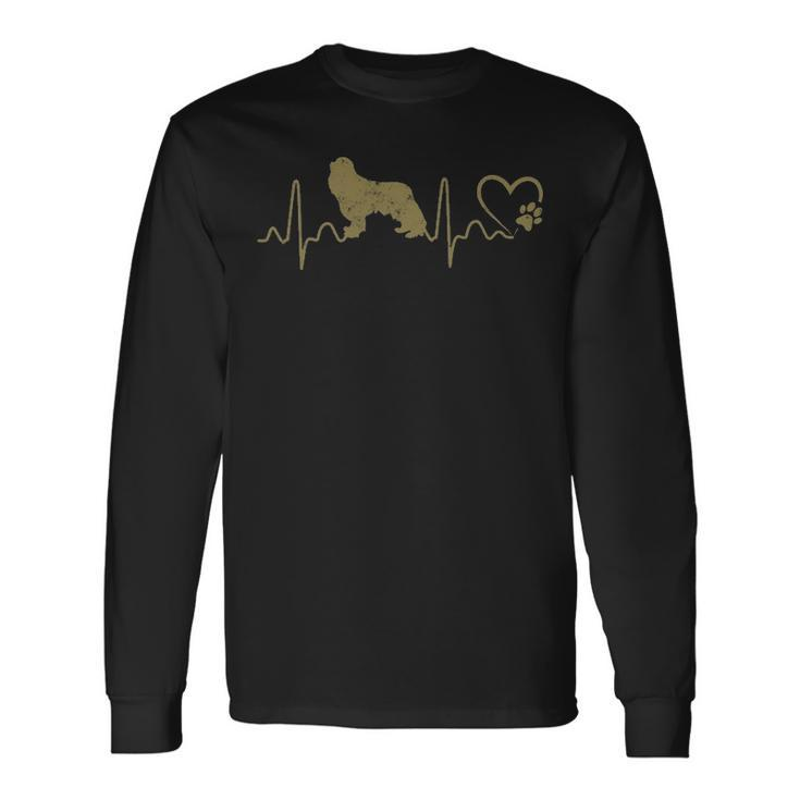 Dogs Heartbeat Cavalier King Charles Spaniel Lifeline Long Sleeve T-Shirt