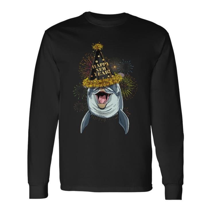 Dolphin Happy New Year 2021 New Years Eve Party Long Sleeve T-Shirt