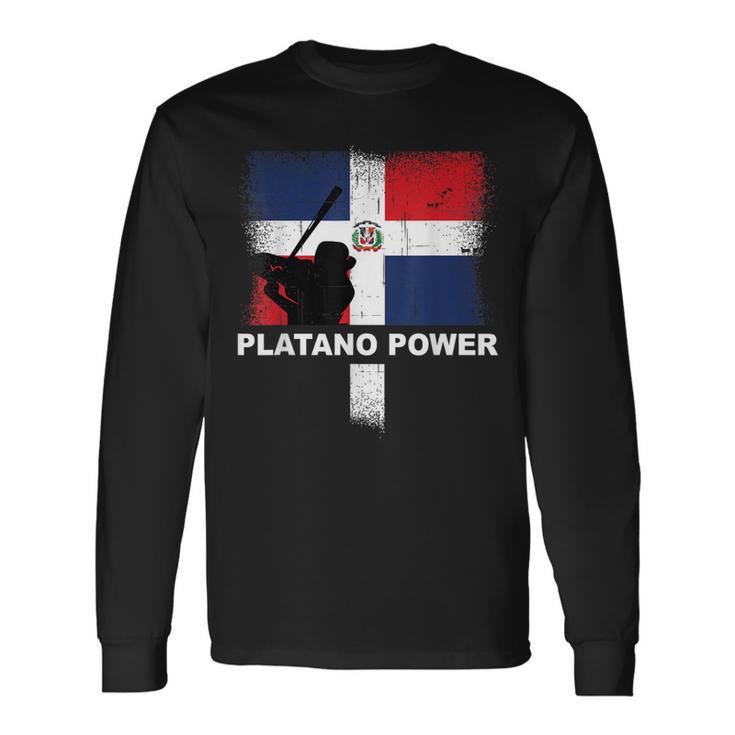 Dominican Republic Baseball Team Support Distress Long Sleeve T-Shirt