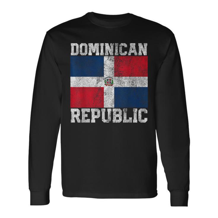 Dominican Republic Flag Family Pride Country Vintage Long Sleeve T-Shirt