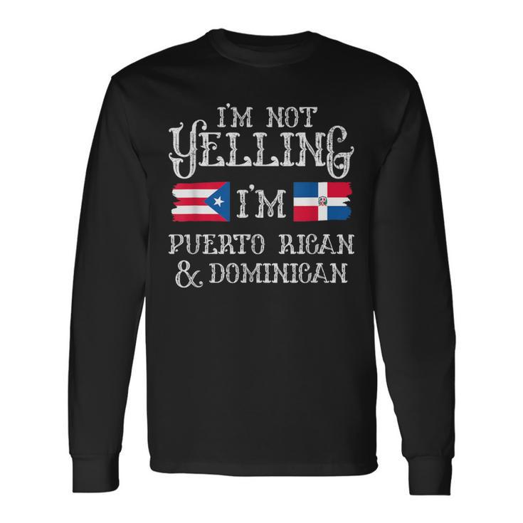 Dominirican Puerto Rico And Republica Dominicana Pride Flag Long Sleeve T-Shirt
