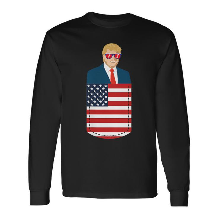 Donald Trump Pocket 2020 Election Usa Maga Republican Long Sleeve T-Shirt
