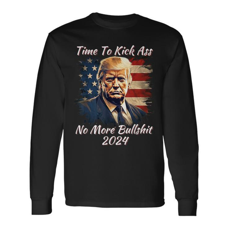 Donald Trump My President 2024 America Shot Flag Long Sleeve T-Shirt