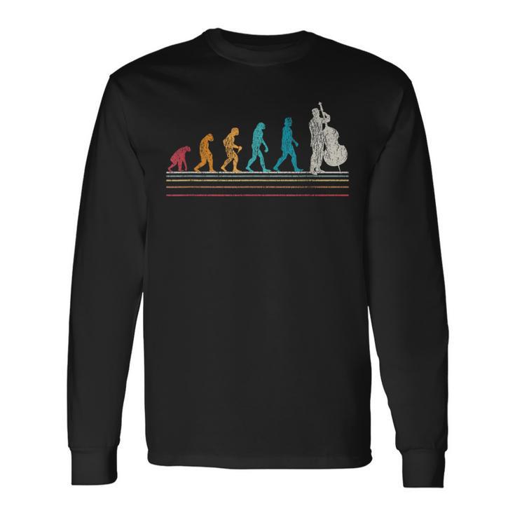 Double Bass Evolution I Double Bass I Retro Vintage Long Sleeve T-Shirt